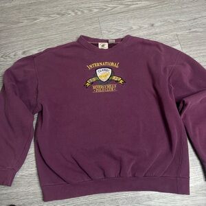 Beverly Hills Polo Club Men's Classic Plum Crewneck Sweater
